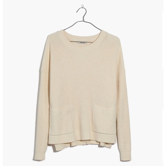 NWOT Madewell Patch Pocket Pullover Sweater Sz Med - Picture 2 of 6